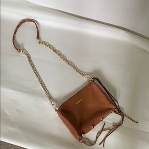 Rebekah minkoff cognac brown leather clutch